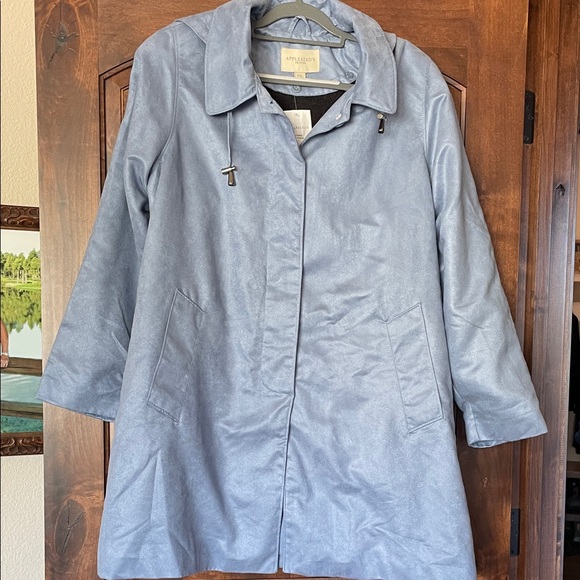 Appleseed's Light Gray Trench Coat - Picture 1 of 6